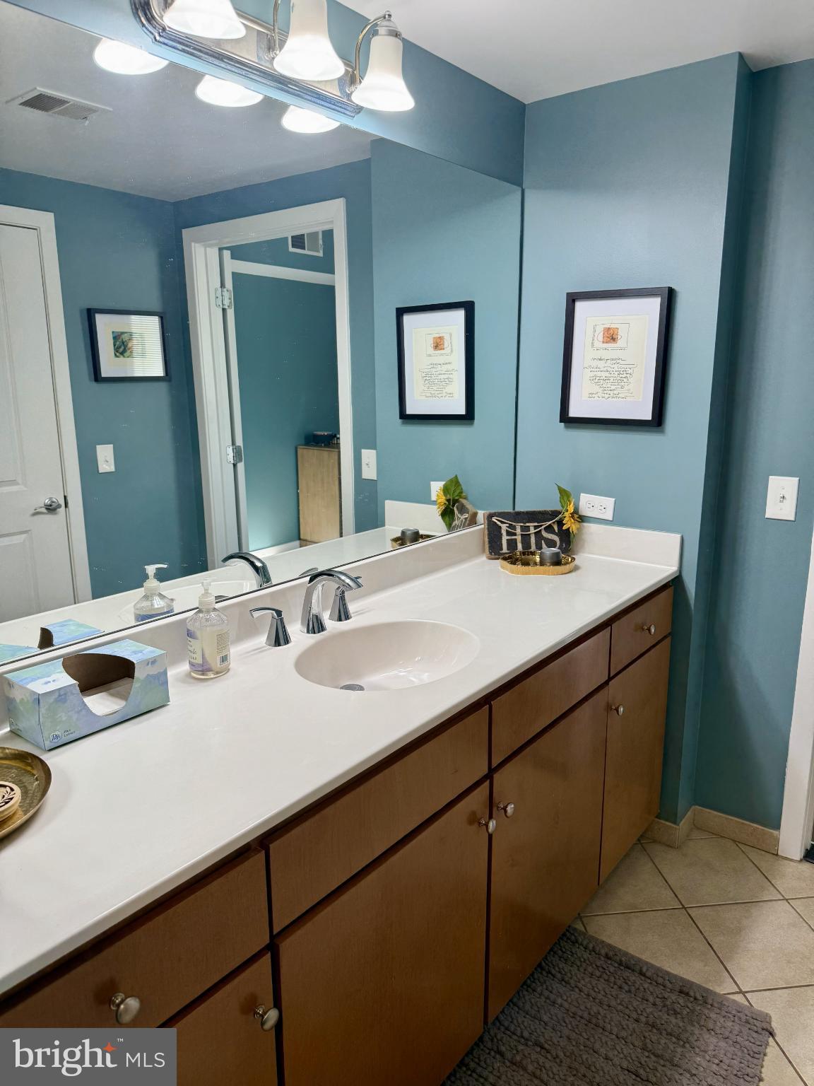 1117 10th Street Northwest, Unit 301 Washington, DC 20001 - Photo 23 of 38 a bathroom with a sink double vanity and a mirror