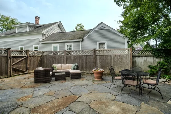 a backyard of a house with lots of green space