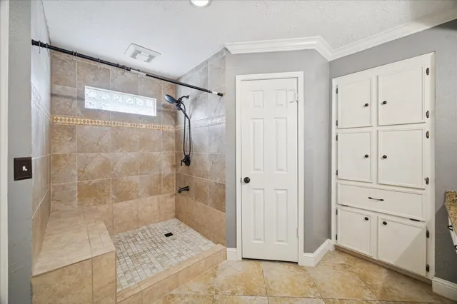 a bathroom with a shower