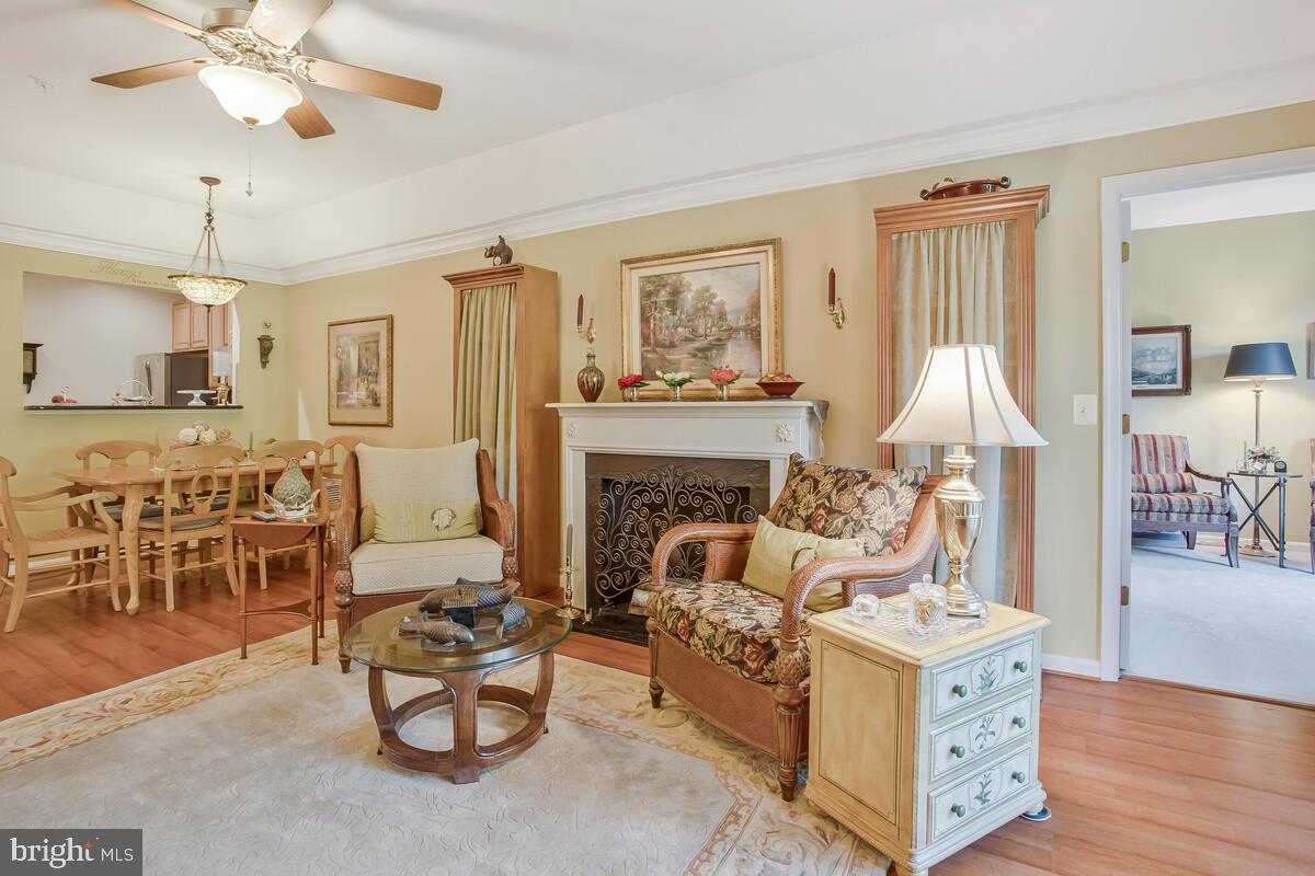 7315 Maplecrest Road, Unit 405 Elkridge, MD 21075 - Photo 16 of 76 a living room with furniture and a fireplace