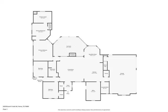 $625,000 | 2420 Branch Creek Road, Venus, TX 76084