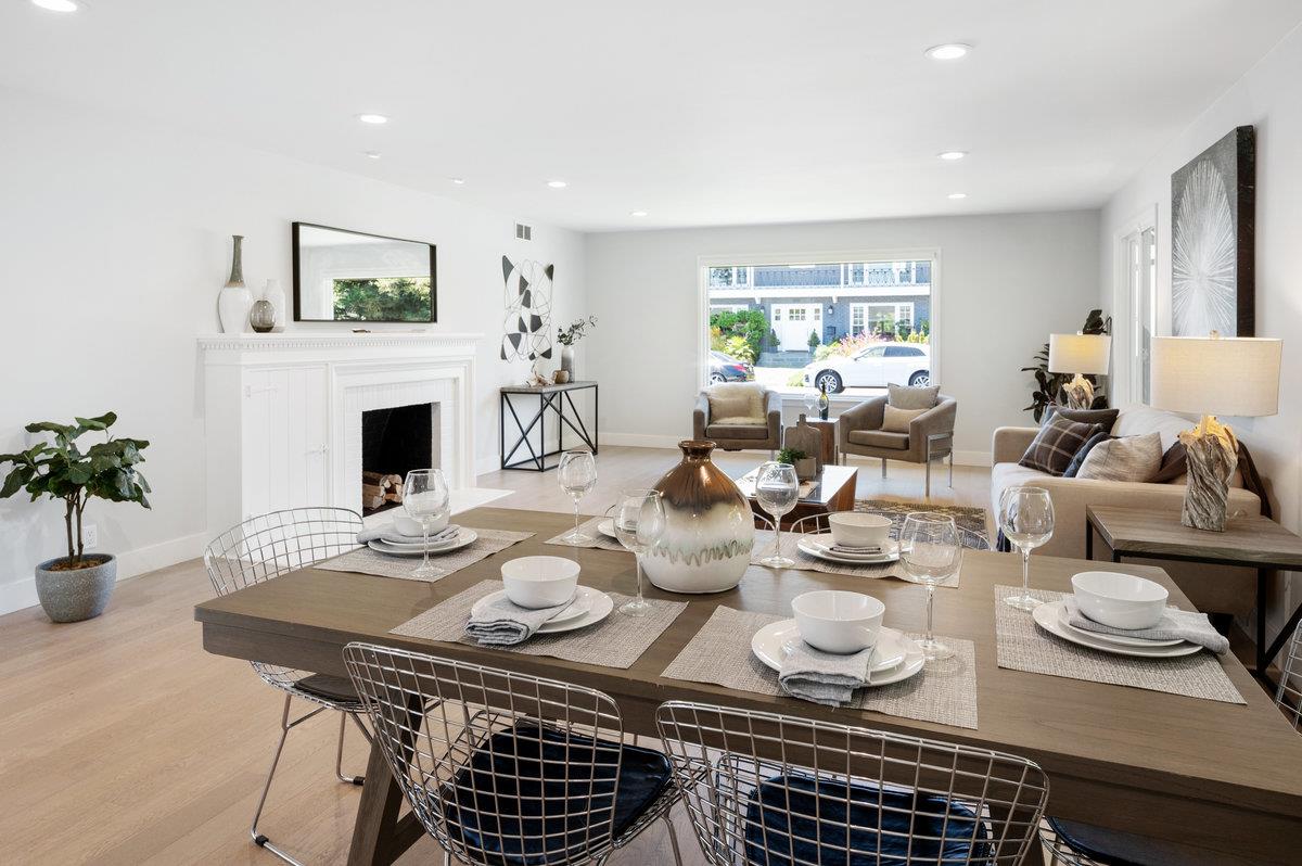 545 Alhambra Road San Mateo, CA 94402 - Photo 20 of 59 a living room with furniture and a fireplace