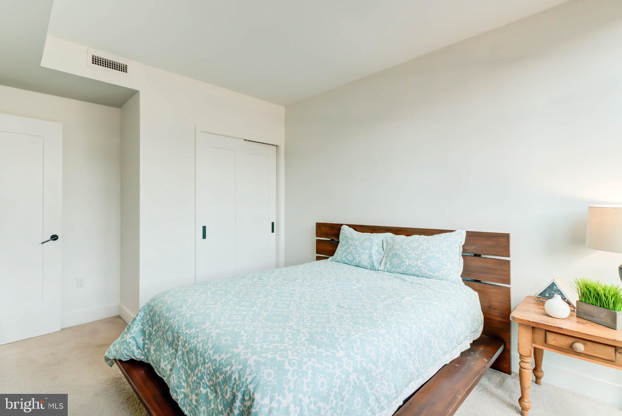1300 4th Street Southeast, Unit 414 Washington, DC 20003 - Photo 7 of 19 a bedroom with a bed and with potted plant