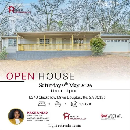 $285,000 | 6540 Chickasaw Drive, Douglasville, GA 30135