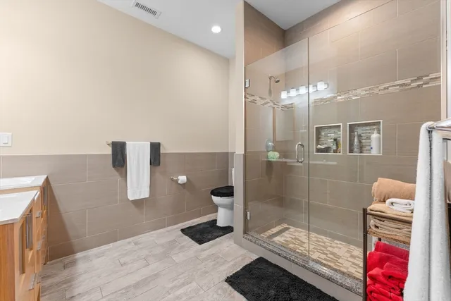 a bathroom with a shower