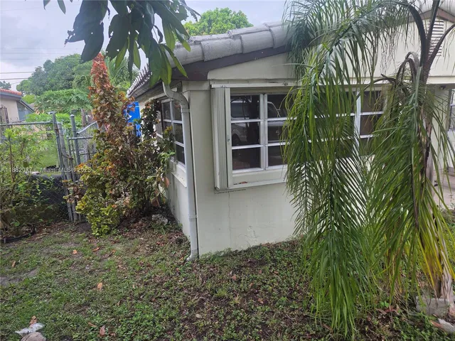 a plant is in front of a house