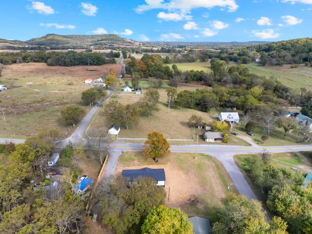 a view of a lake in middle of the town