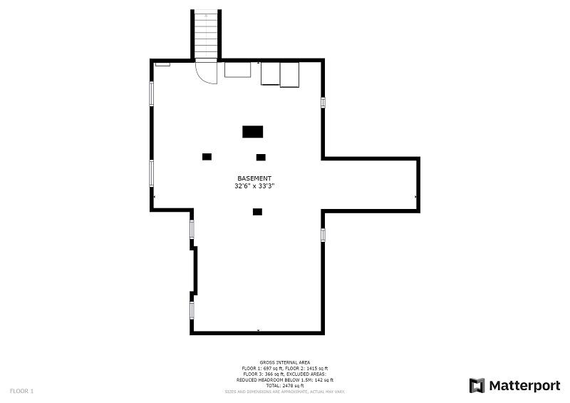 1961 Belleville Road Southwest Roanoke, VA 24015 - Photo 42 of 42 Basement floor plan