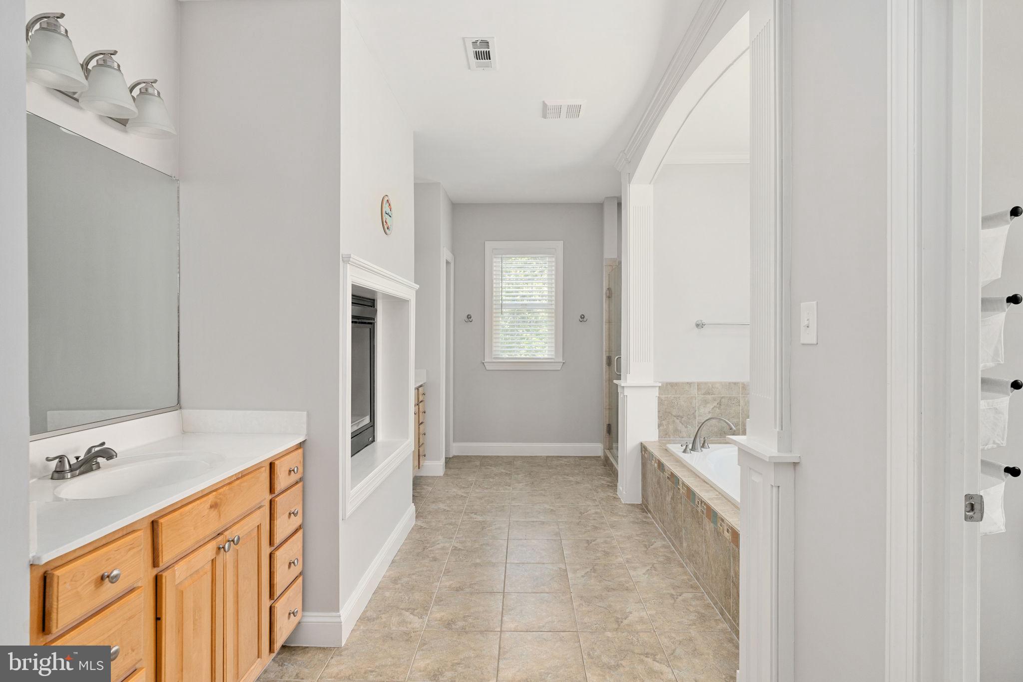 182 Wood Landing Road Fredericksburg, VA 22405 - Photo 64 of 102 a bathroom with a sink a mirror and a bathtub