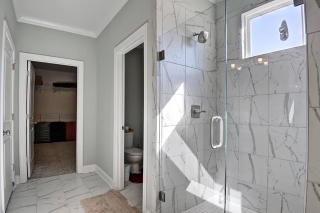 a bathroom with a shower