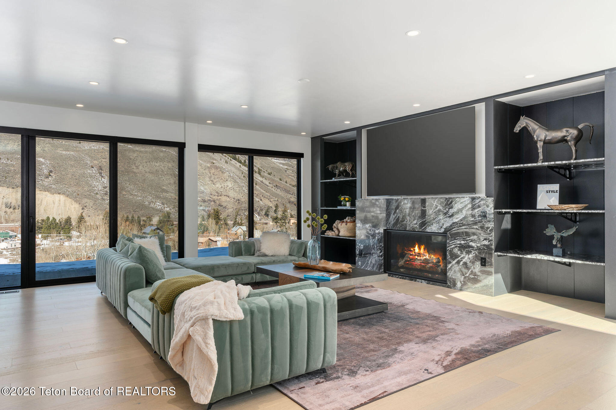 11330 Hoback Junction South Road Jackson, WY 83001 - Photo 18 of 57 Living room fireplace