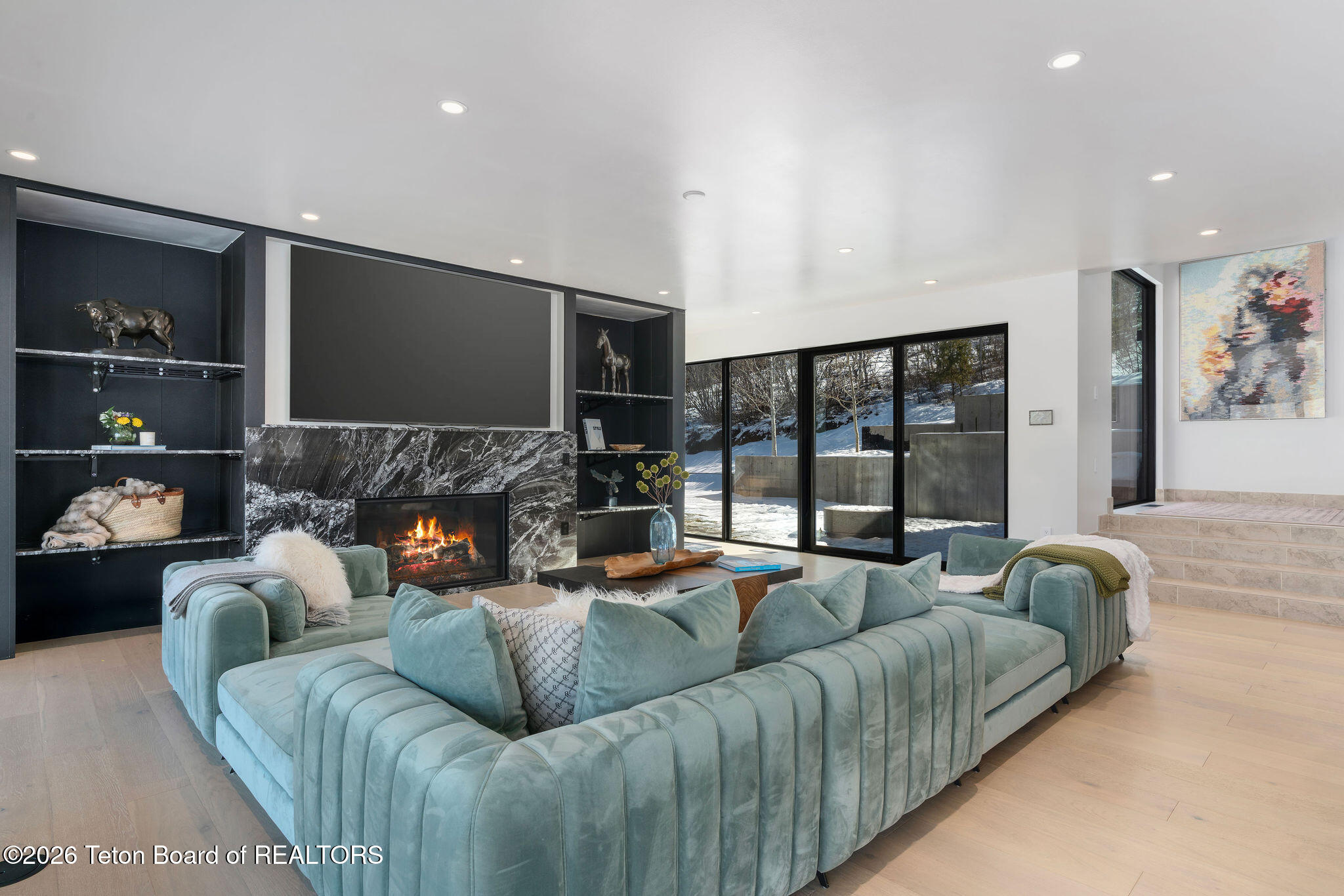 11330 Hoback Junction South Road Jackson, WY 83001 - Photo 5 of 57 Expansive Living Room with Fireplace