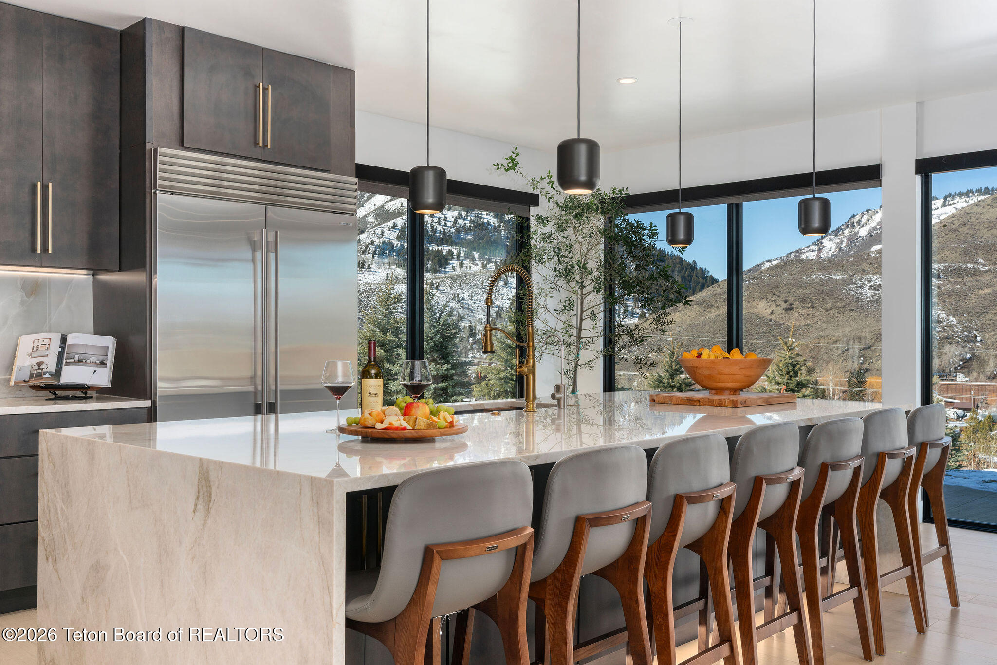 11330 Hoback Junction South Road Jackson, WY 83001 - Photo 6 of 57 Clean line Kitchen with quartzite