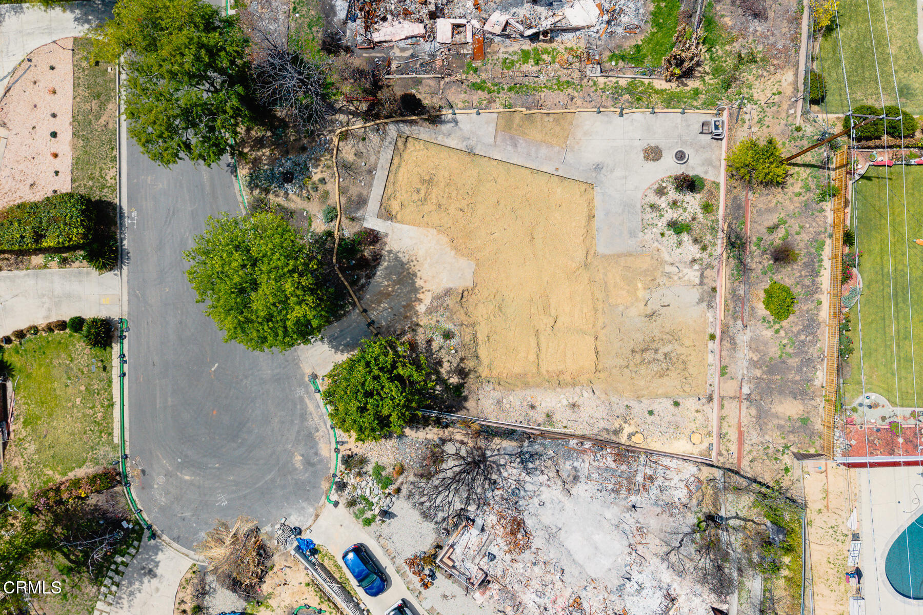 411 Alta Pine Drive Altadena, CA 91001 - Photo 14 of 23 an aerial view of a house with a yard and large trees