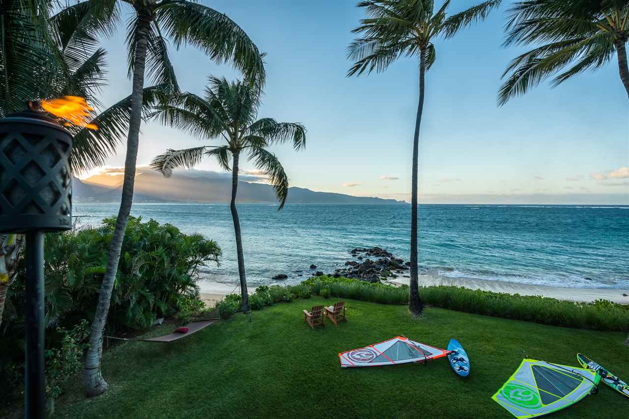 602 Stable Road Paia, HI 96779 - Photo 25 of 30 a view of a swimming pool with a garden and palm trees