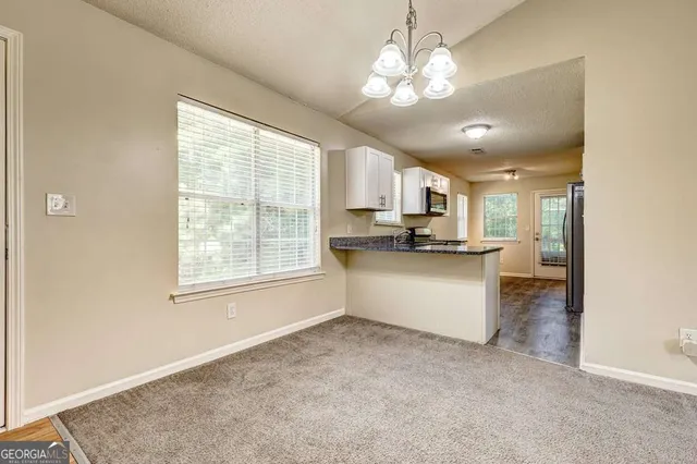 en view interior of the house and chandelier