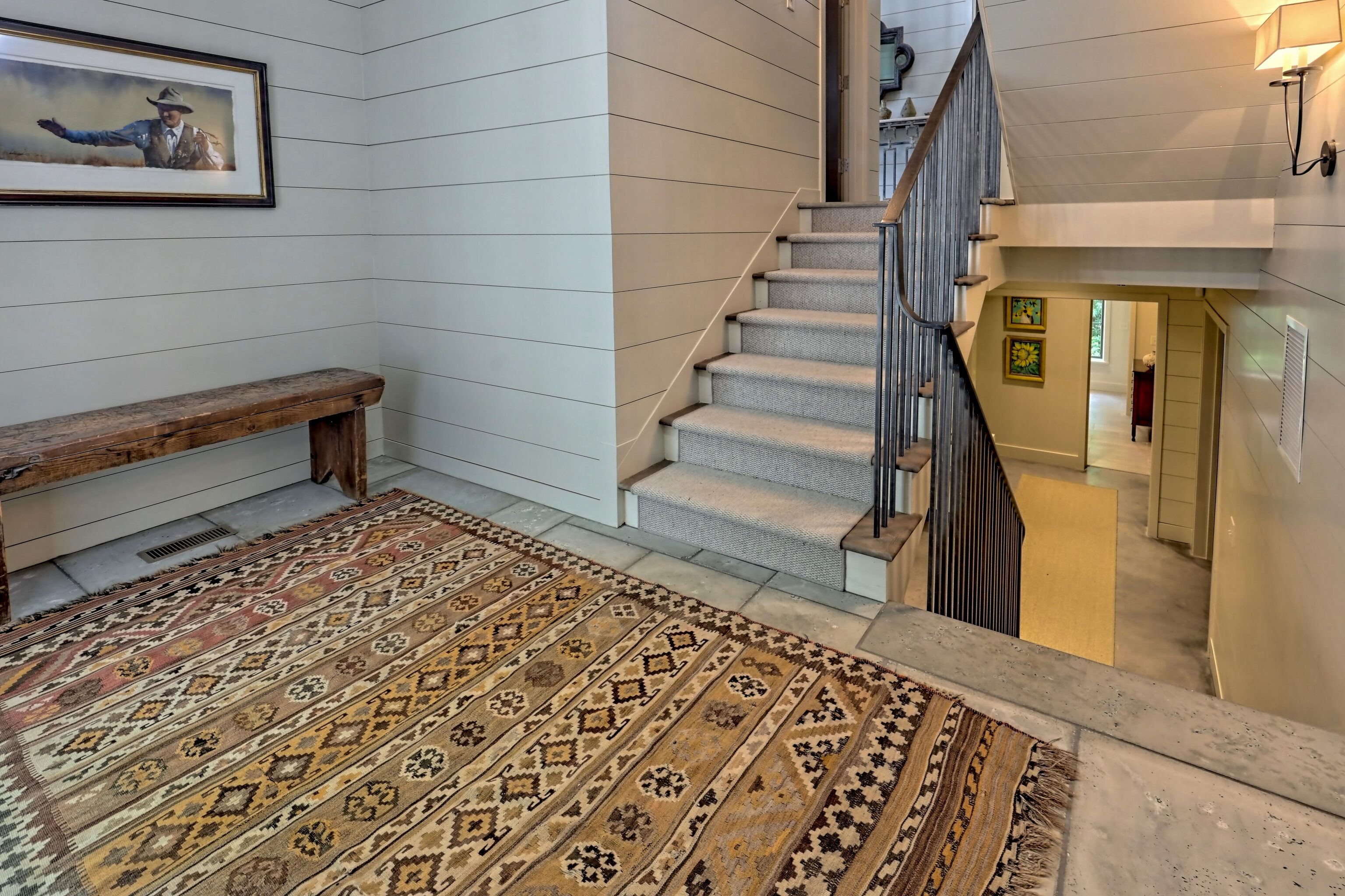 3622 Sandy Ford Road Clayton, GA 30525 - Photo 79 of 182 a view of a hallway with wooden floor and a fireplace