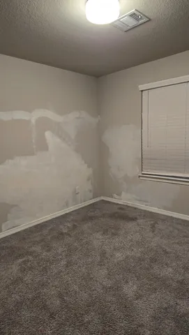 a bathroom with a bathtub and a toilet