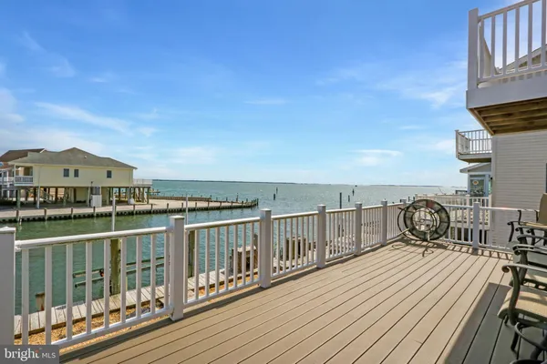 a view of a balcony with city view