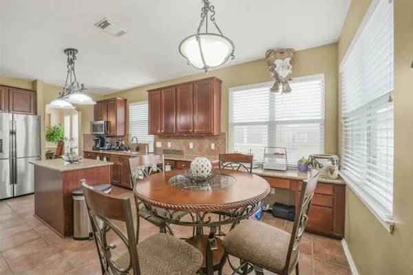 a living room with furniture