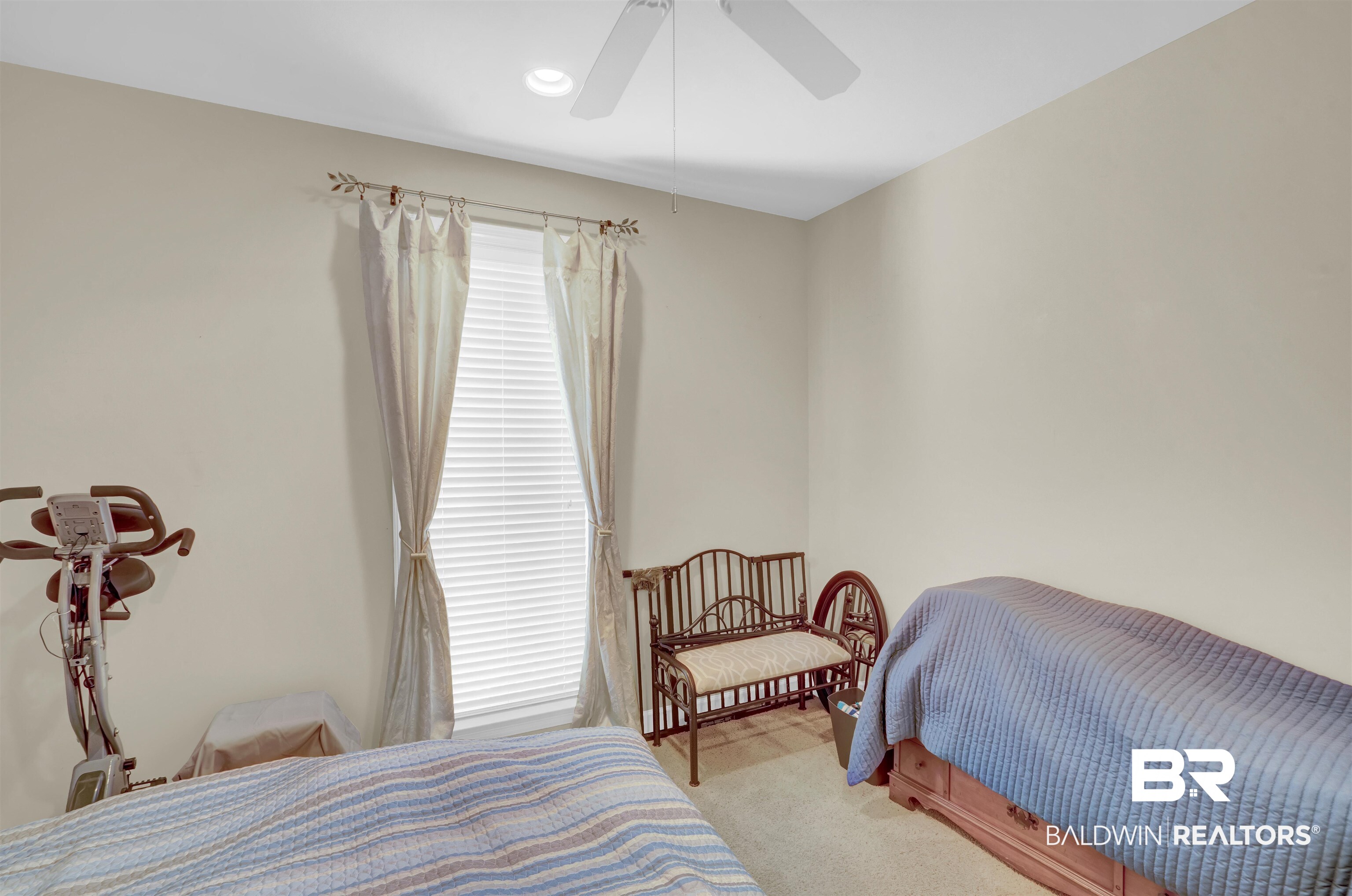 10951 Driver Court Fairhope, AL 36532 - Photo 33 of 46 Bedroom with light colored carpet and ceiling fan
