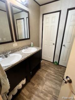 121 Haskin Street Boon, MI 49618 - Photo 7 of 13 Bathroom with double vanity and dark wood finished floors