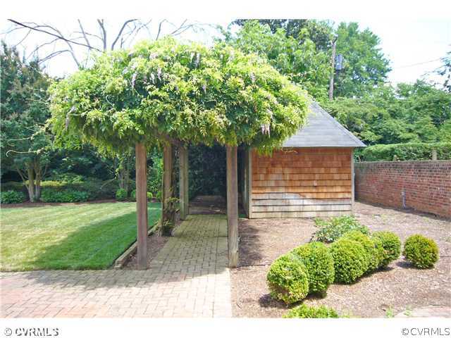 203 Gun Club Road Richmond, VA 23221 - Photo 10 of 12 Yard/Garden - Garden building with wisteria arbor