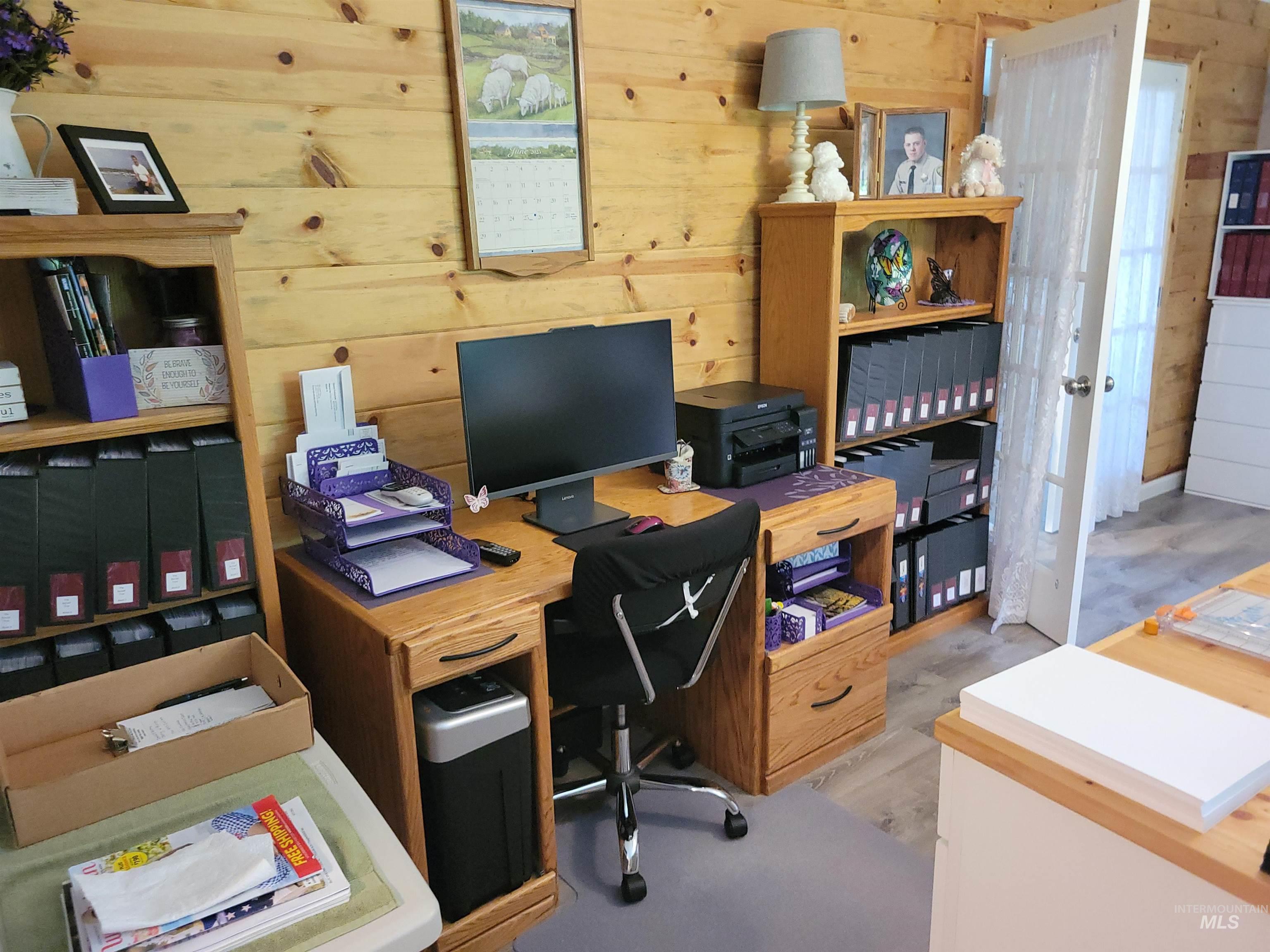 437 Clearcreek Road Kooskia, ID 83539 - Photo 26 of 45 Office area featuring wood walls