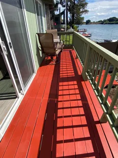 a terrace view with two chairs