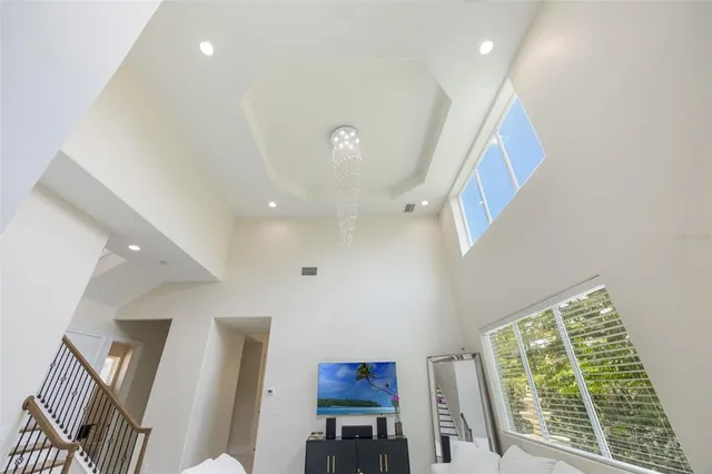 a view of livingroom with furniture and staircase