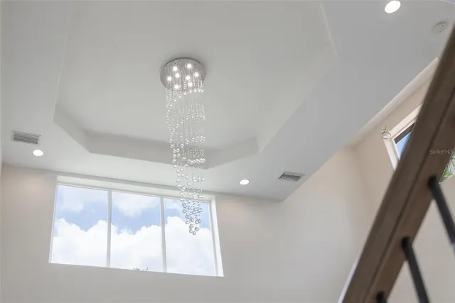 a view of a porch with seating space