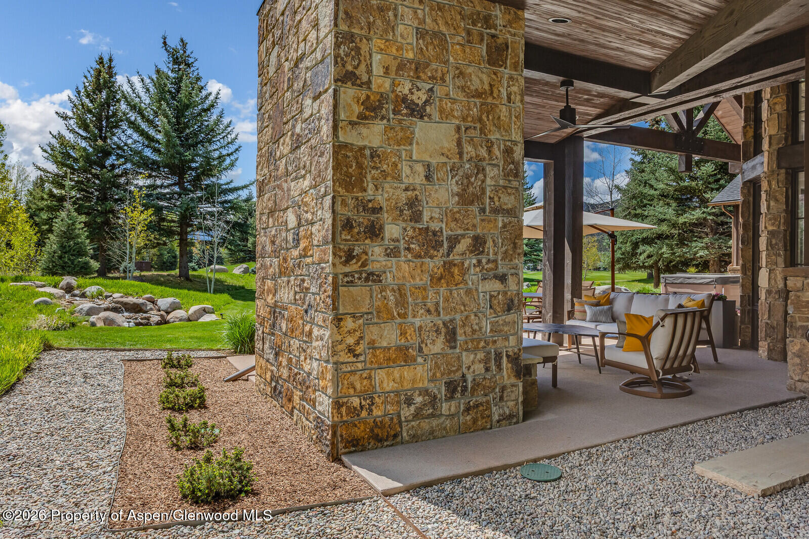 38 Diamond A Ranch Road Carbondale, CO 81623 - Photo 111 of 158 Backyard, Patio with Fireplace, Dining