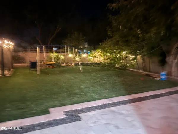 a view of a water fountain
