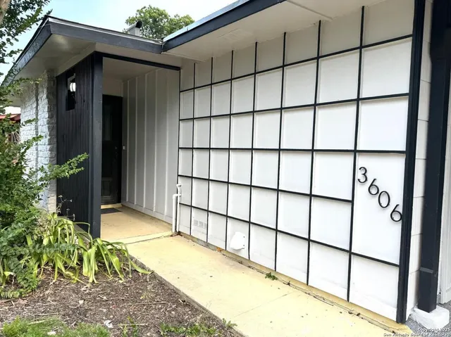 a view of a black gate