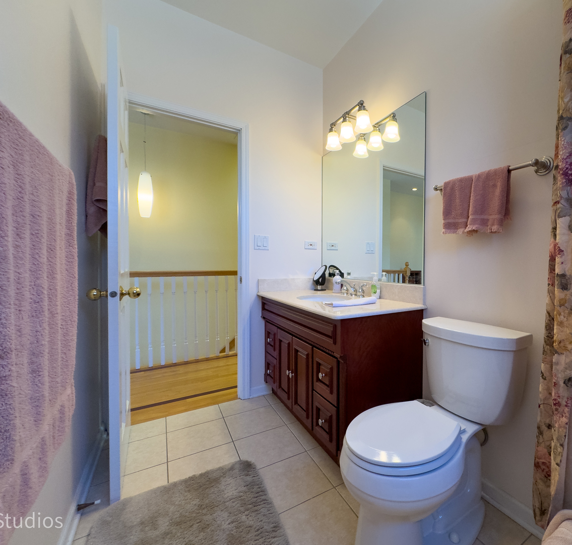 8912 Harms Road Morton Grove, IL 60053 - Photo 59 of 85 a bathroom with a sink vanity toilet and a mirror
