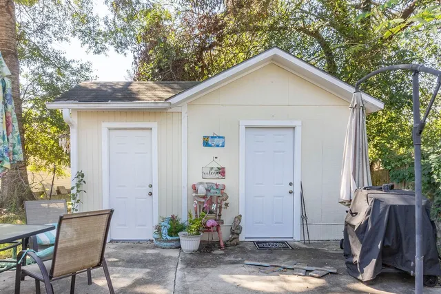 a view of a house with patio