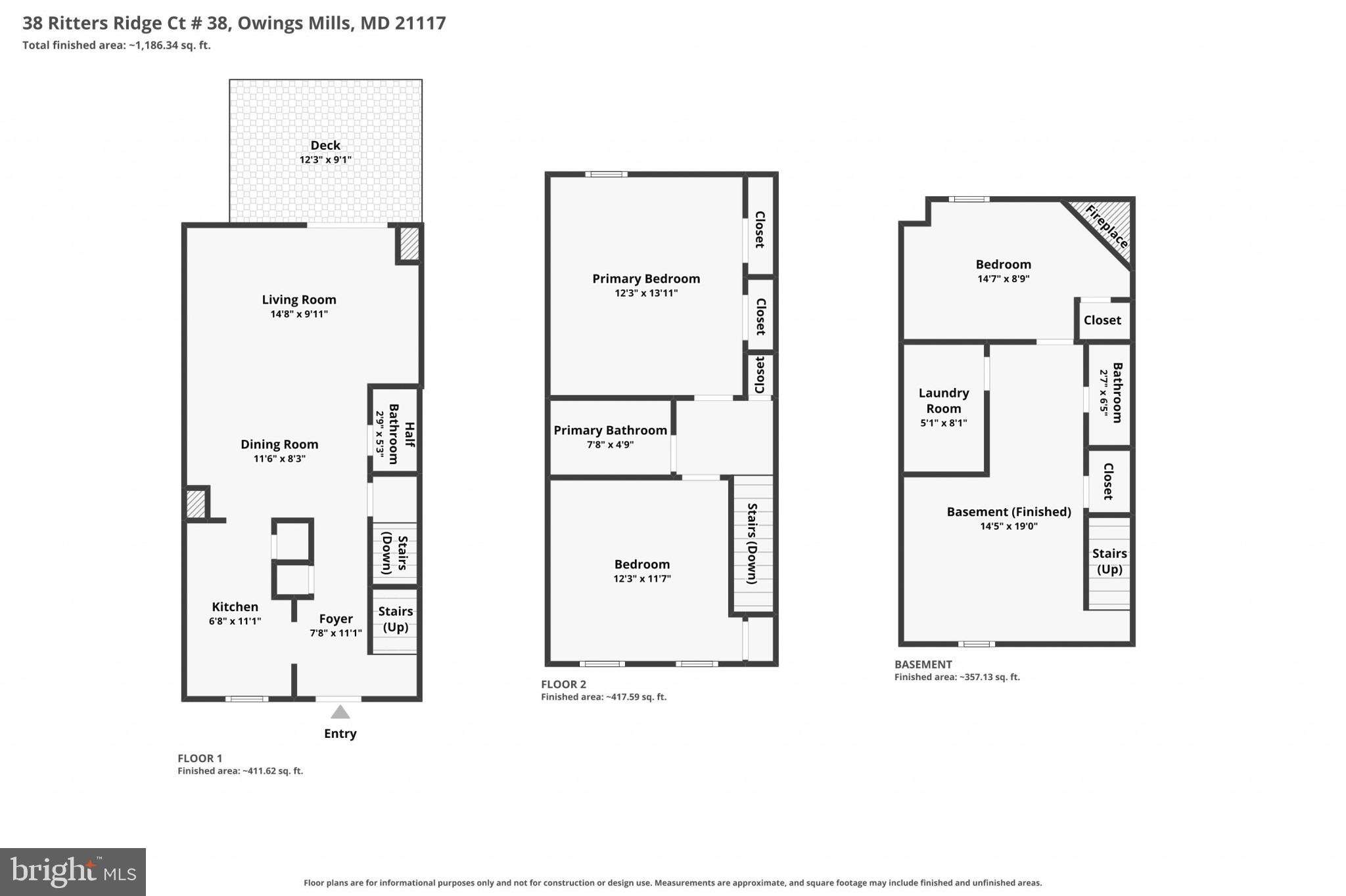 38 Ritters Ridge Court, Unit 38 Owings Mills, MD 21117 - Photo 36 of 36 combined floor plan