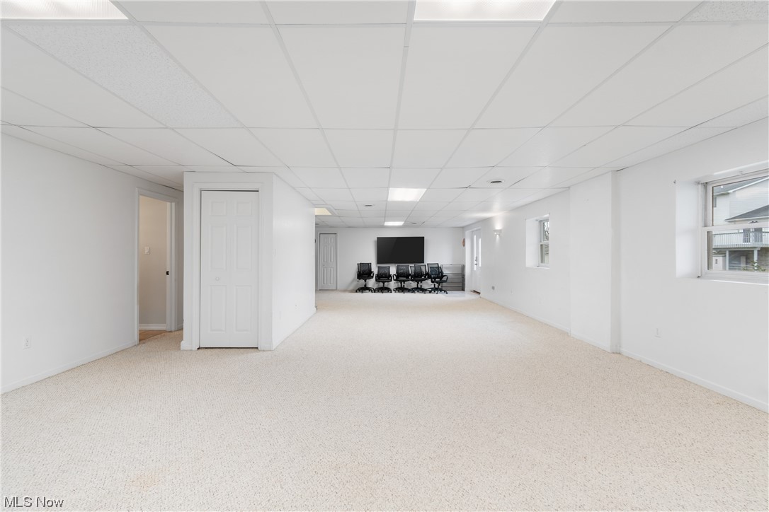 53330 High Ridge Road Bridgeport, OH 43912 - Photo 25 of 34 Basement featuring a drop ceiling and light carpet