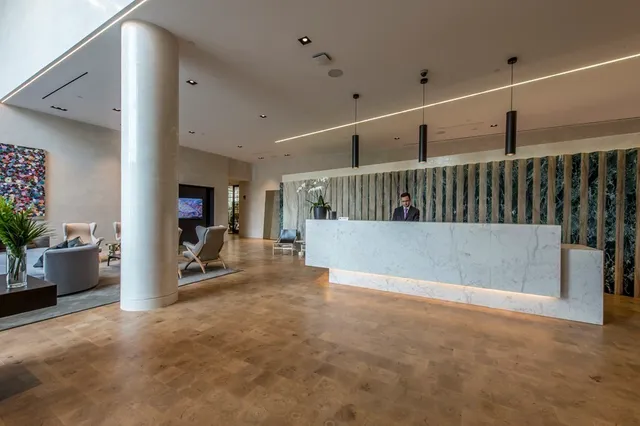 a view of a living room and a garage