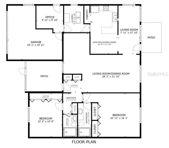 a view of backyard with plants and outdoor seating