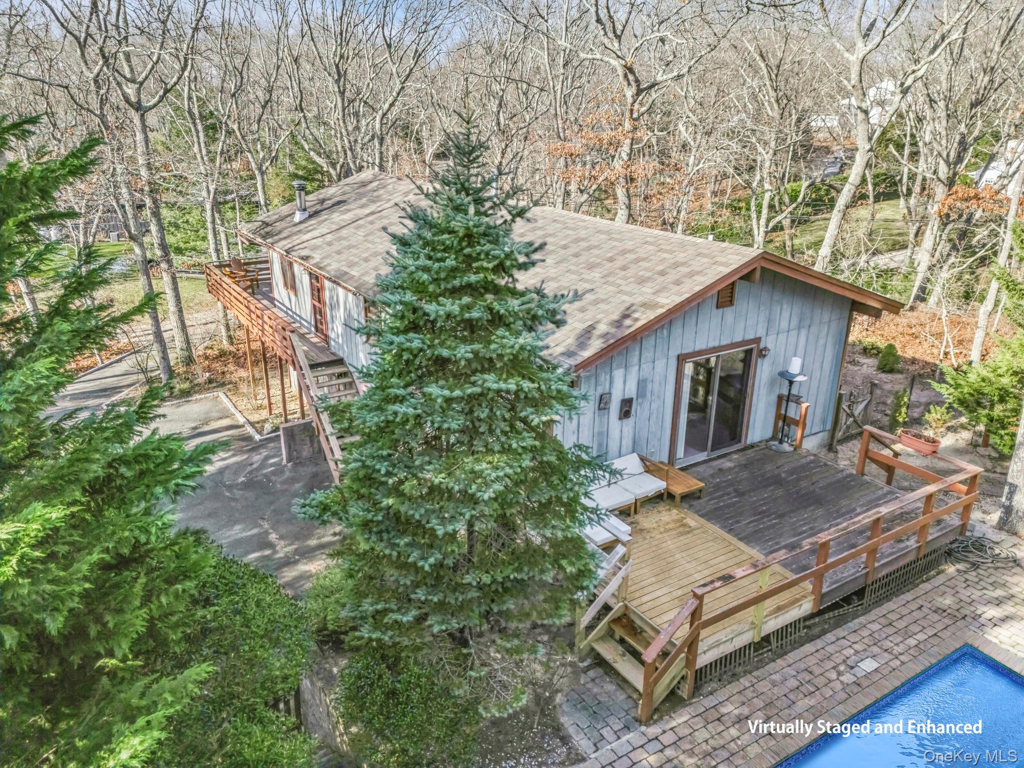 292 Little Fresh Pond Road Southampton, NY 11968 - Photo 10 of 46 Virtually Staged & Enhanced. Back of House.