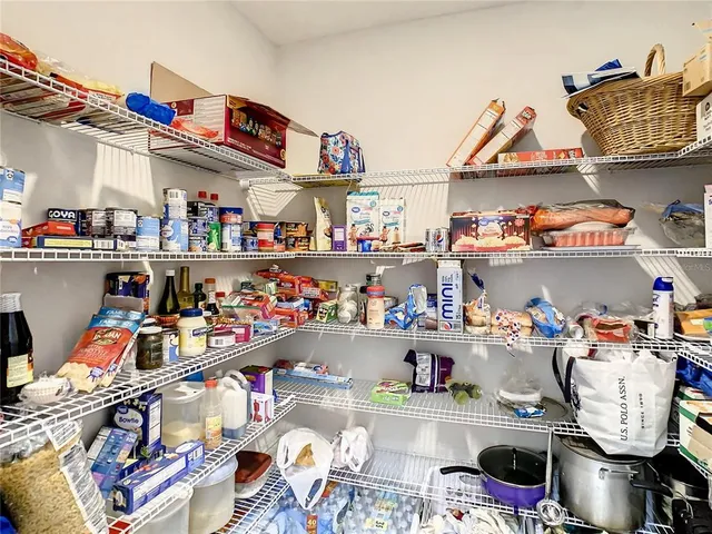 a room with storage and a small play room