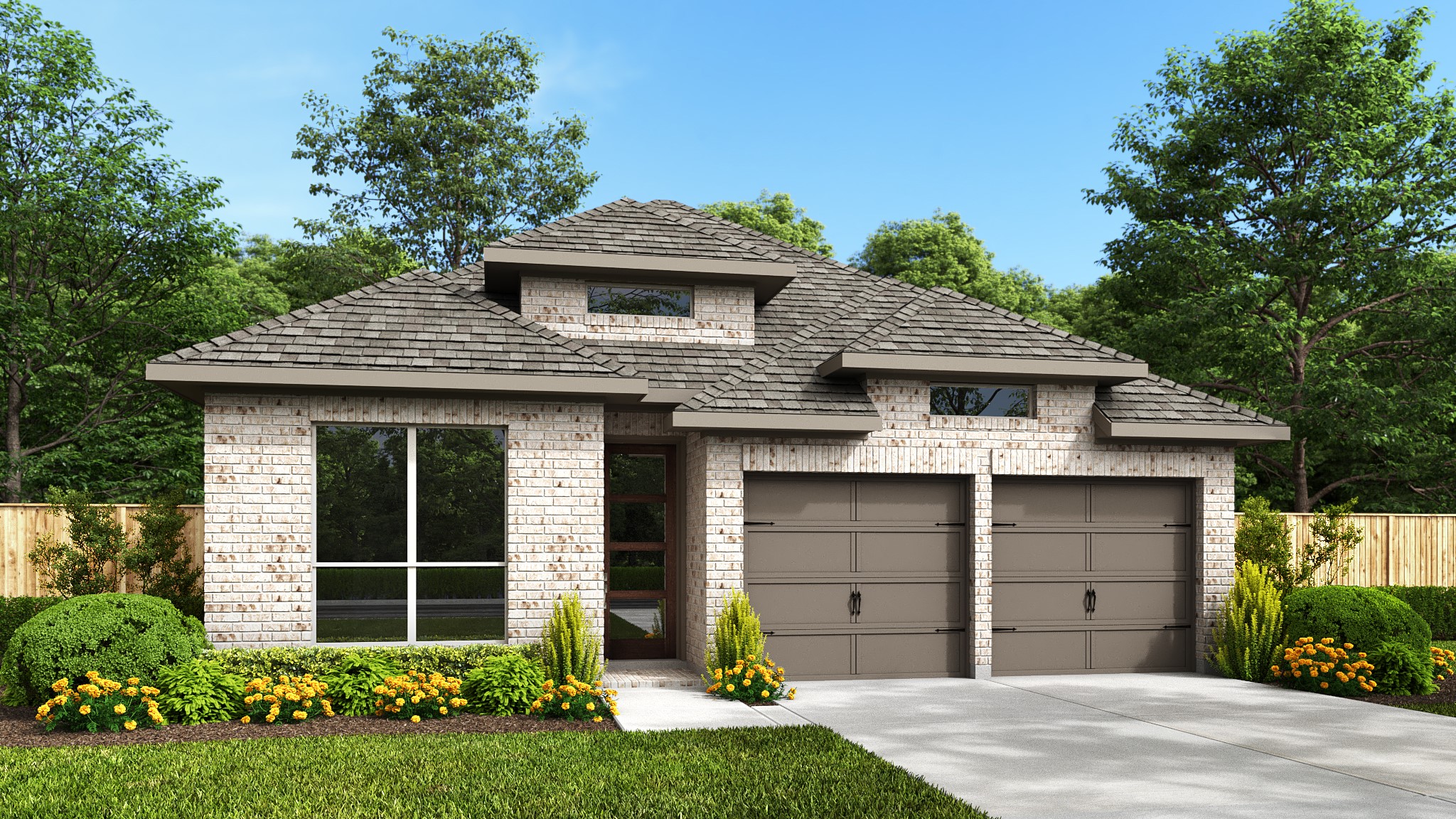 298 Maddy Way Bastrop, TX 78602 - Photo 1 of 1 a front view of a house with a garden