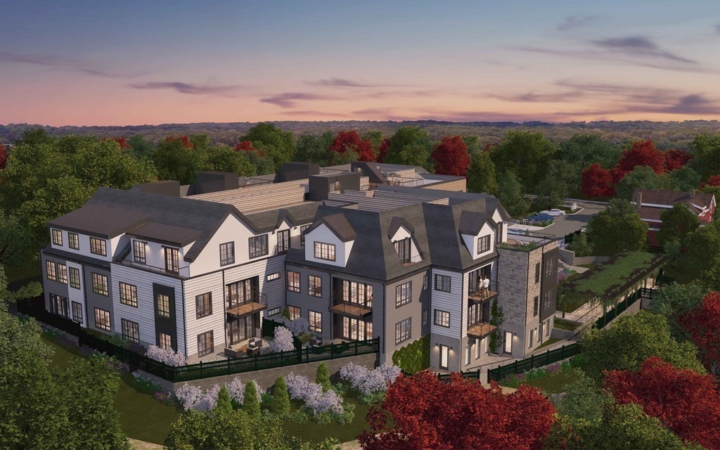 148 Weston Road, Unit 108 Wellesley, MA 02482 - Photo 11 of 11 a aerial view of a house with a big yard and large trees