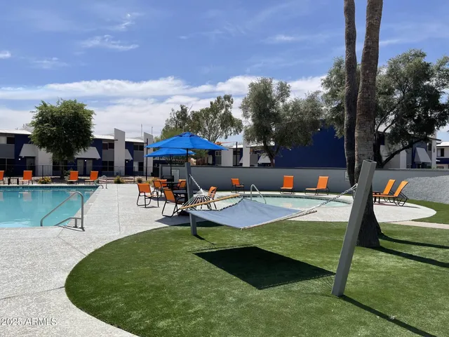 a view of outdoor space yard deck patio and swimming pool