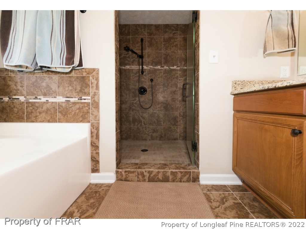 2854 Wade-Stedman Road Stedman, NC 28391 - Photo 18 of 35 a bathroom with a shower and a sink
