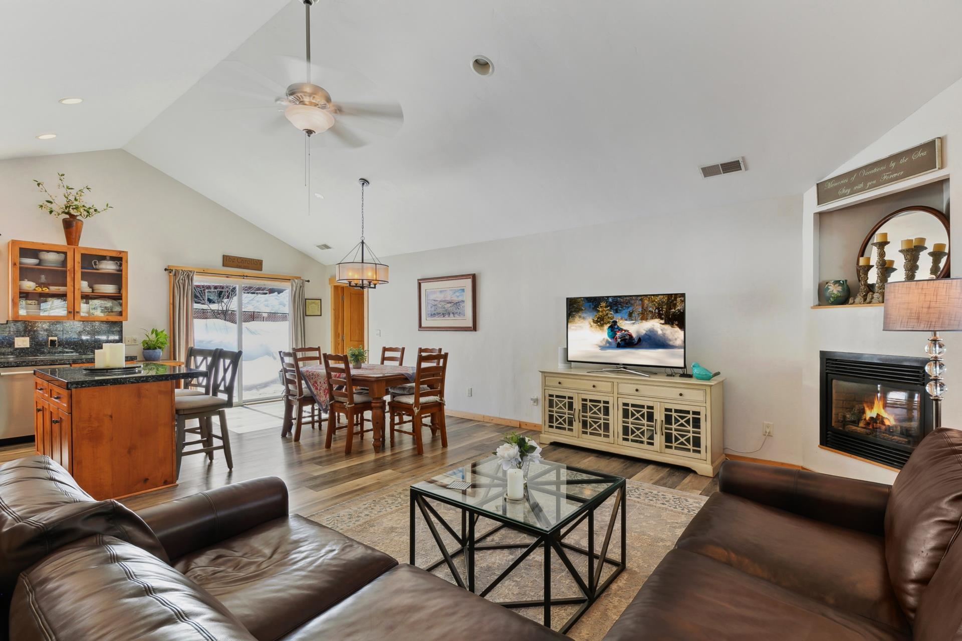 10383 Sugar Pine Road Truckee, CA 96161 - Photo 3 of 21 a living room with furniture and a fireplace