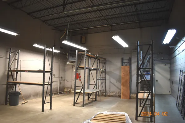 a view of a room with racks