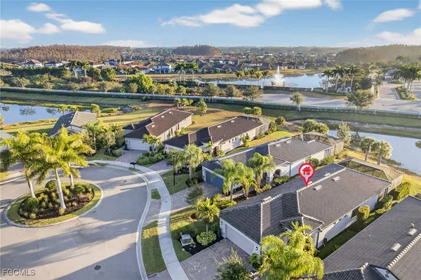 a view of a lake with a terrace
