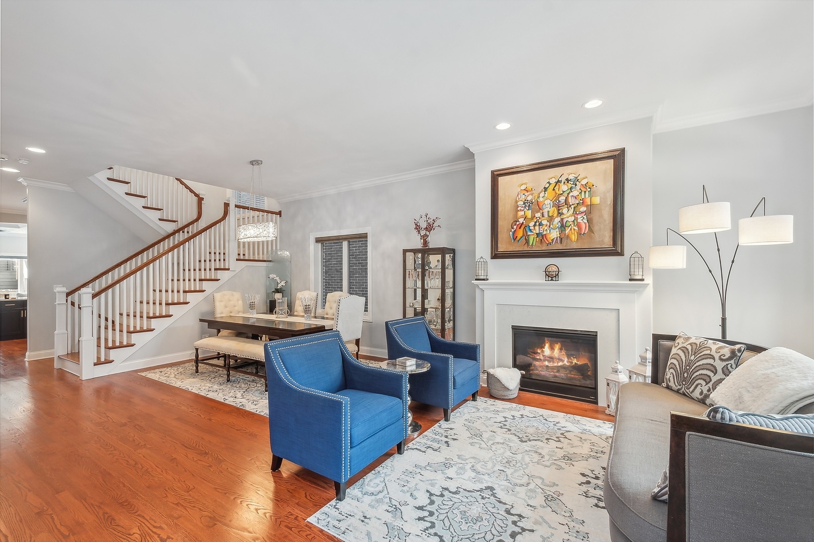 3301 South Racine Avenue Chicago, IL 60608 - Photo 3 of 32 a living room with furniture and a fireplace